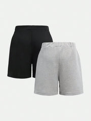 Little Boys Fleece Drawstring Track Shorts - Slate