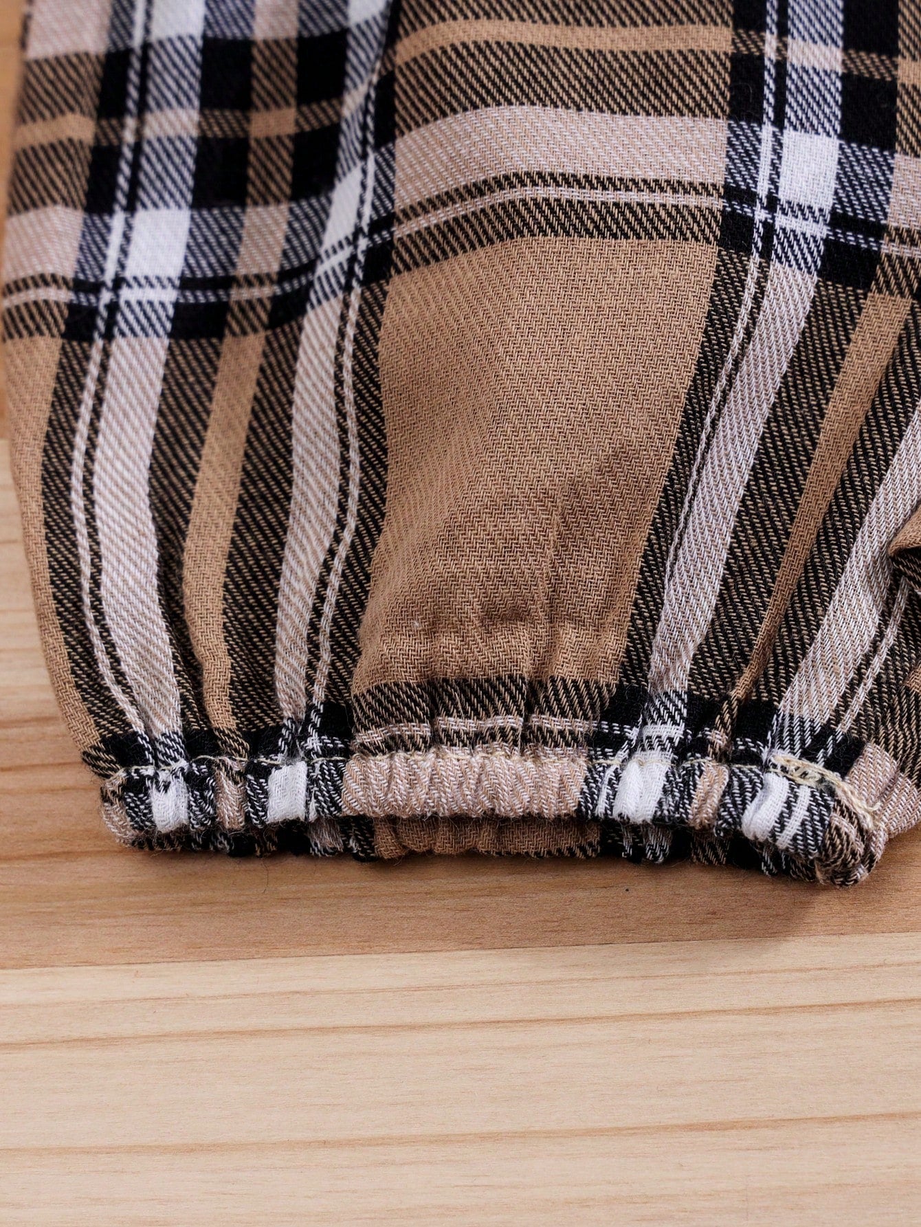2pcs Baby Boys Plaid Bear Appliqué Romper & Bib Shorts Set - Ivory ...