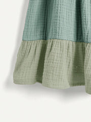 Baby Girls Colorblock Tiered Ruffle Smock Dress - Sage