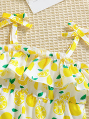 2pcs Baby Girls Ruffle Tie-Strap Bodysuit Set - Buttercup | 21 Cent...