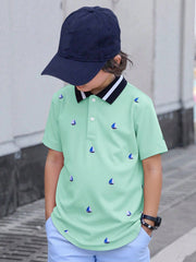 Big Boys All-Over Print Polo Shirt - Fern Green