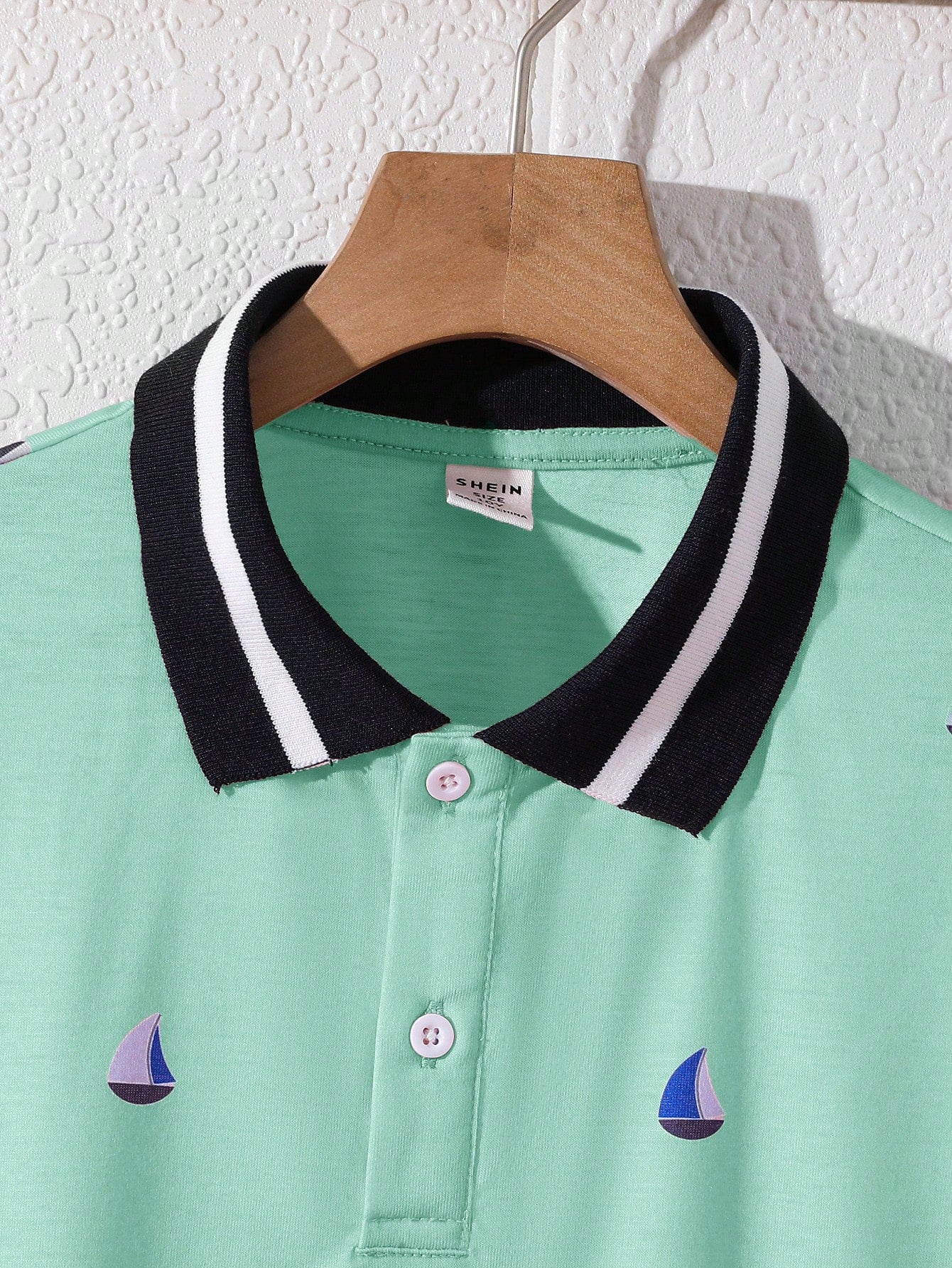 Big Boys All-Over Print Polo Shirt - Fern Green