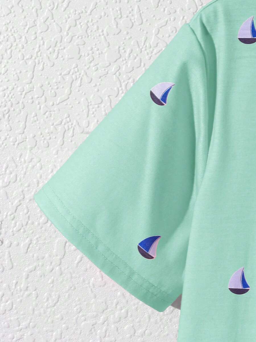 Big Boys All-Over Print Polo Shirt - Fern Green
