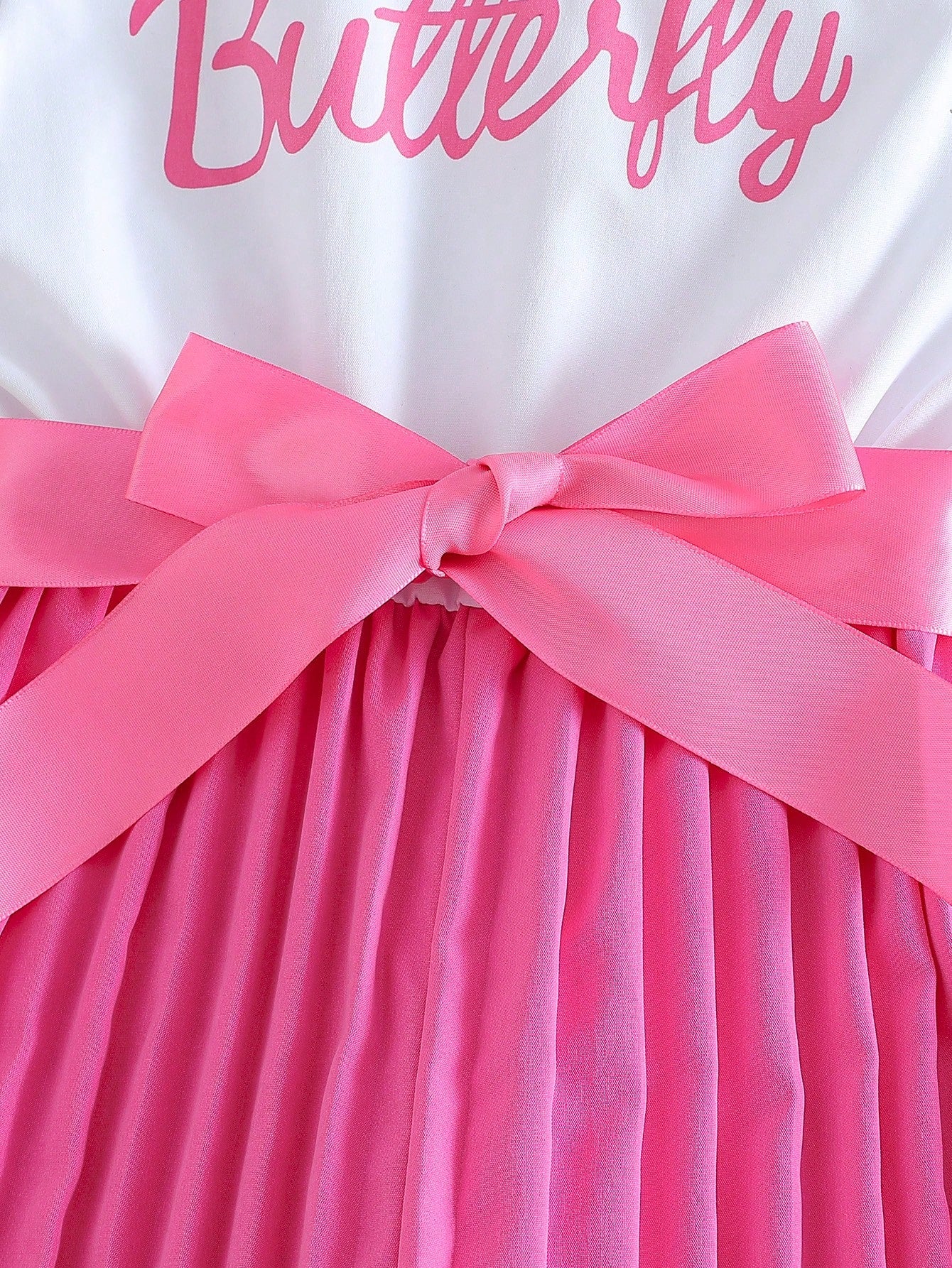 Girls Butterfly Ruffle Top & Pleated Wide-Leg Pants - Fuchsia