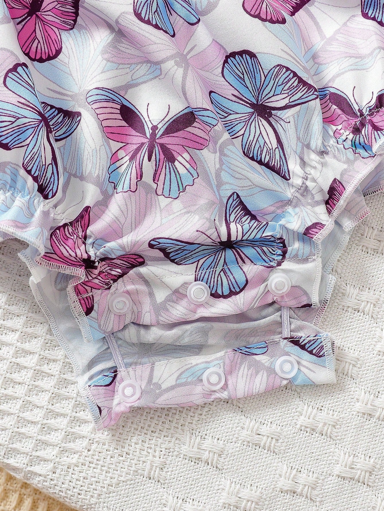 2pcs Baby Girls Butterfly Print Ruffle Bodysuit Set - Wisteria | 21...