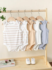 Baby Boys Star & Stripe Sleeveless Bodysuit Set - Ivory
