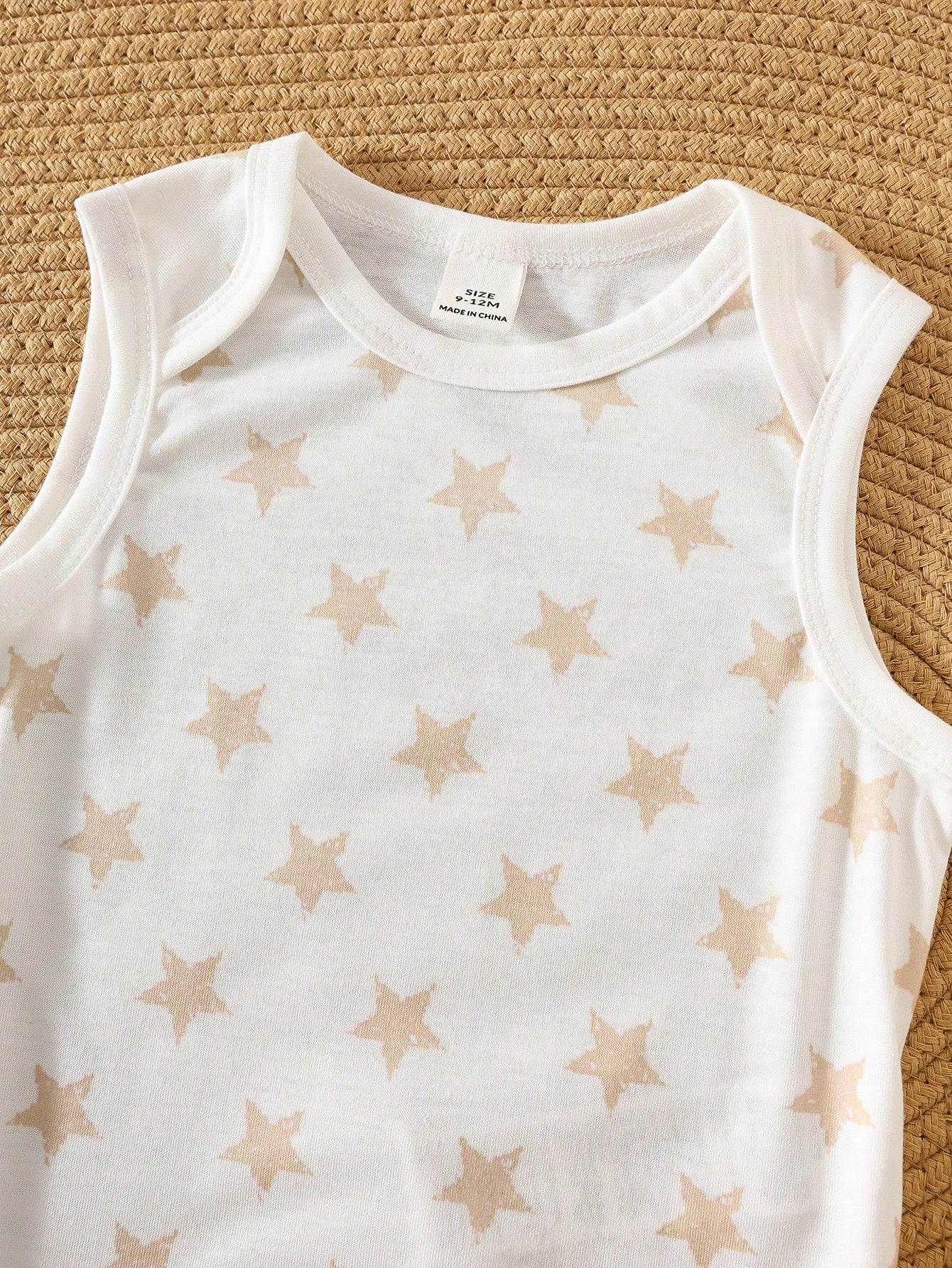 Baby Boys Star & Stripe Sleeveless Bodysuit Set - Ivory