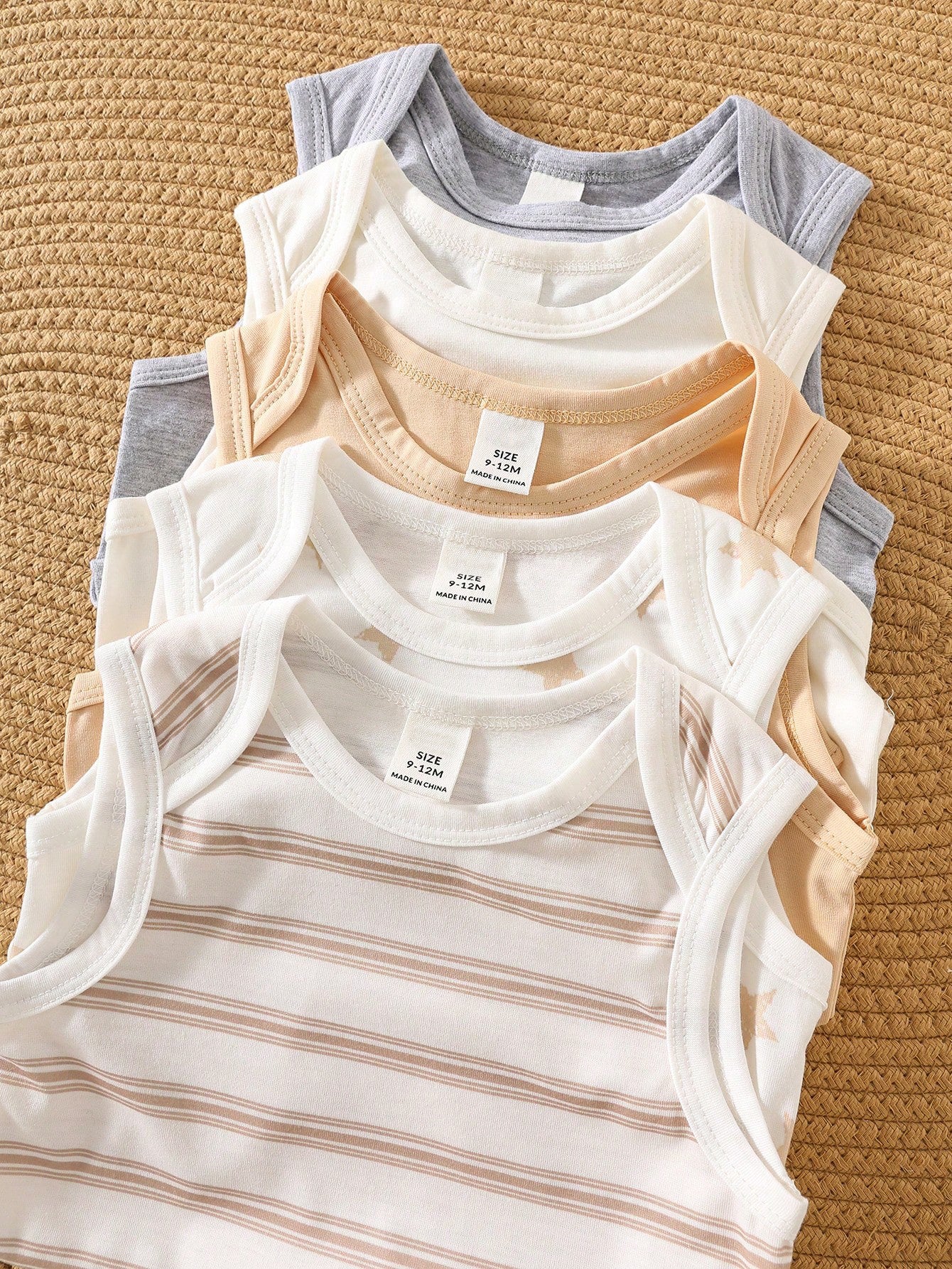 Baby Boys Star & Stripe Sleeveless Bodysuit Set - Ivory