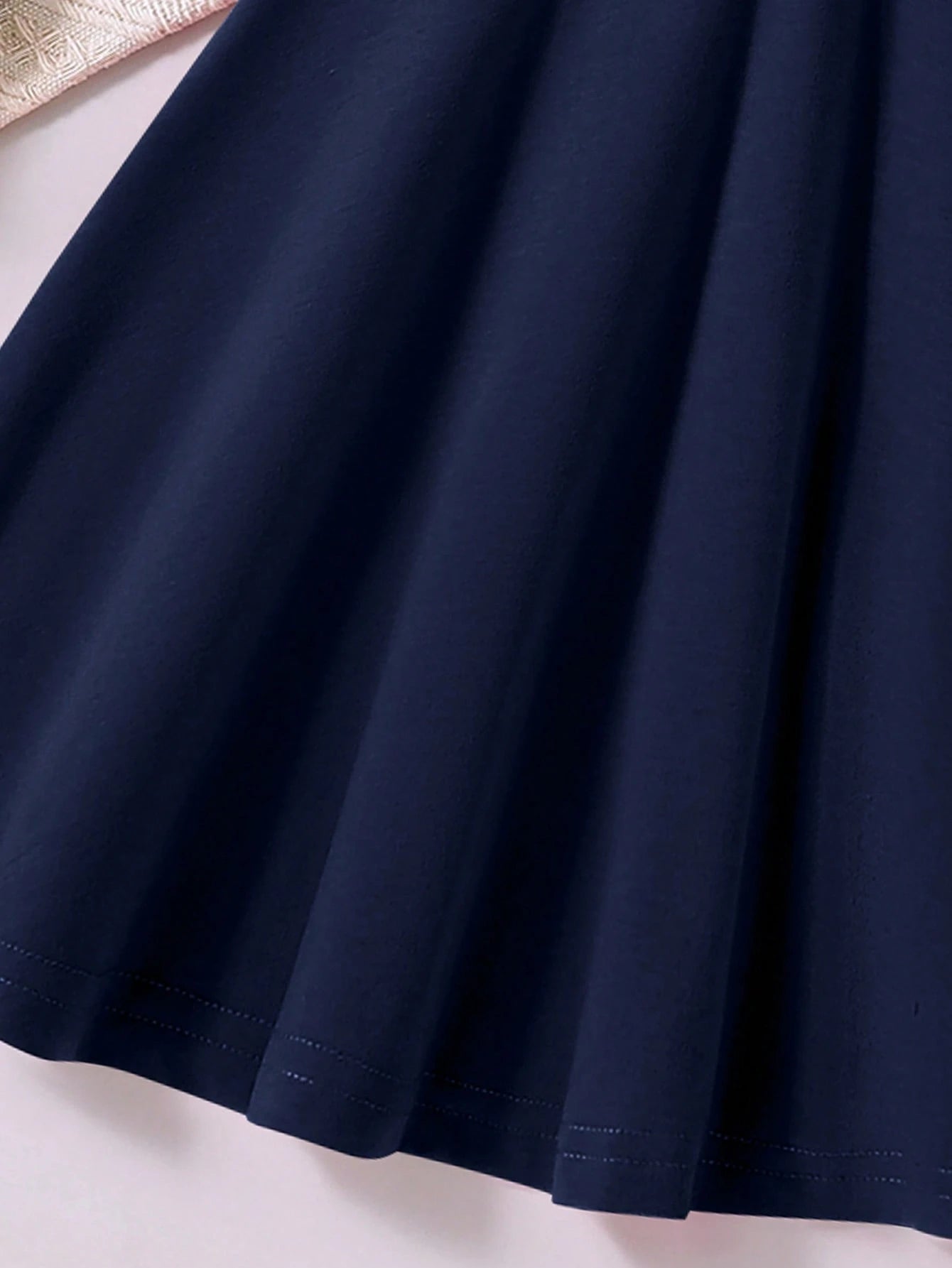 Girls Heart Emblem Polo Collar Skater Dress - Midnight