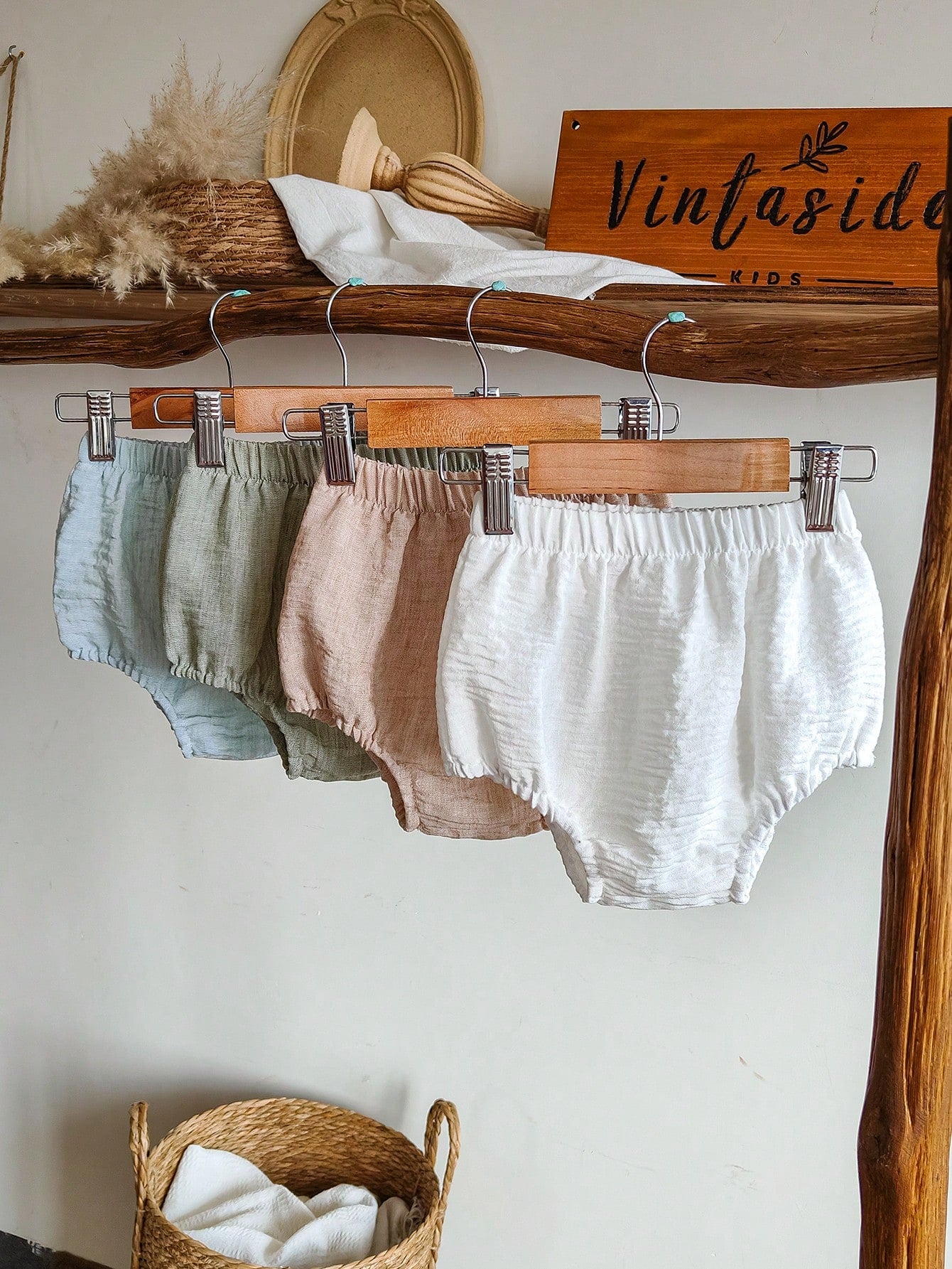 4pcs Baby Boys Muslin Bloomer Shorts Set - Ivory | 21 Century Kids