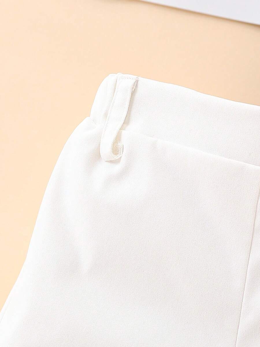 2pcs Boys Tailored Chino Shorts with Retro Button - Ivory | 21 Cent...