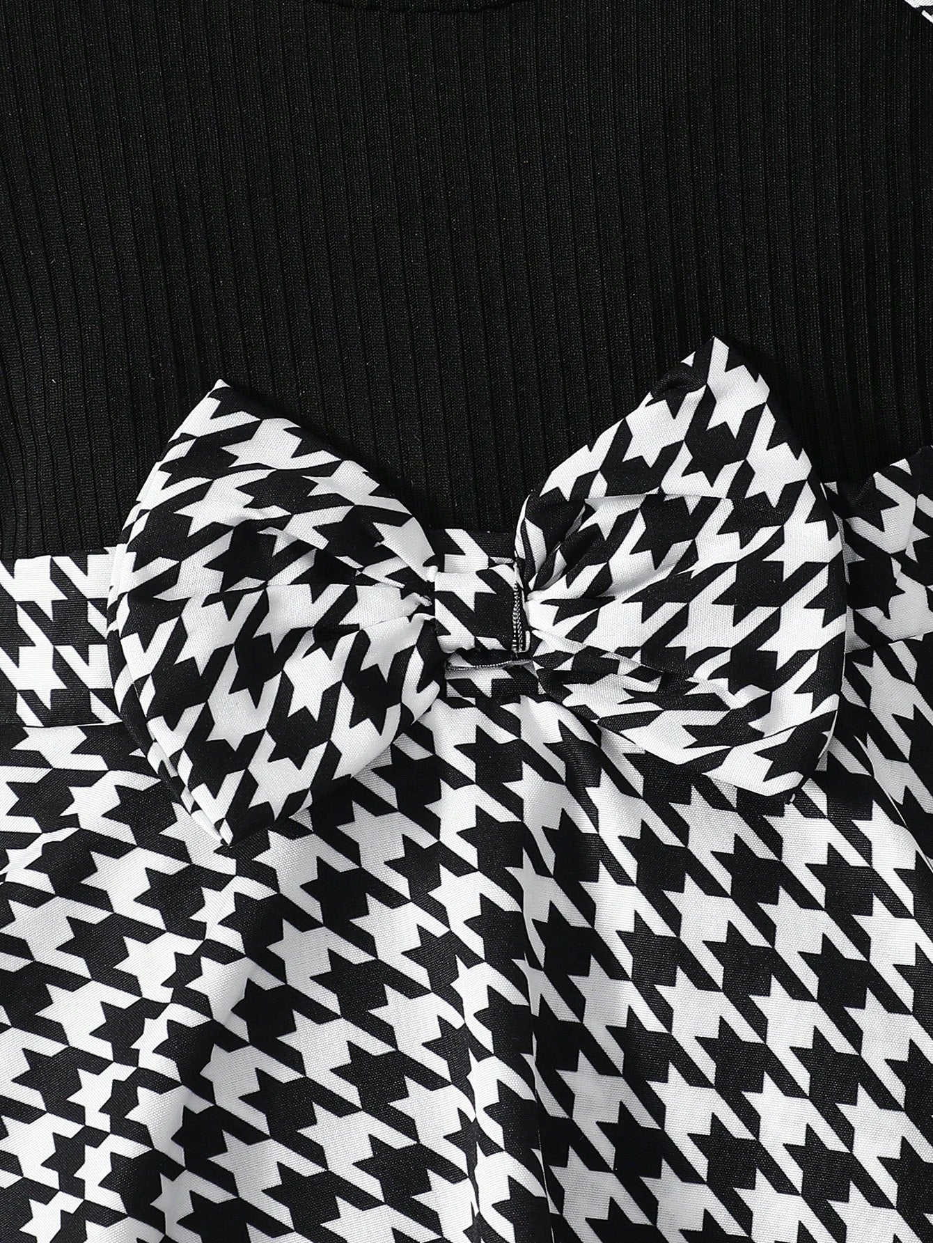 2pcs Baby Girls Houndstooth Romper Dress & Headband Set - Onyx | 21...