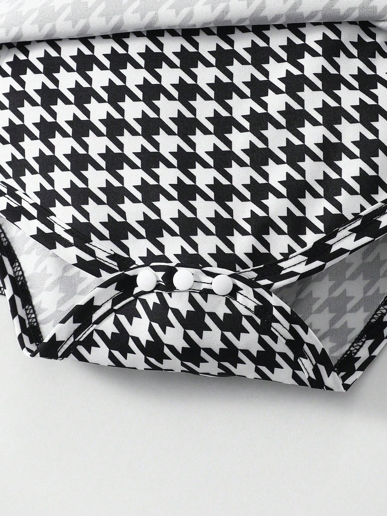 2pcs Baby Girls Houndstooth Romper Dress & Headband Set - Onyx | 21...