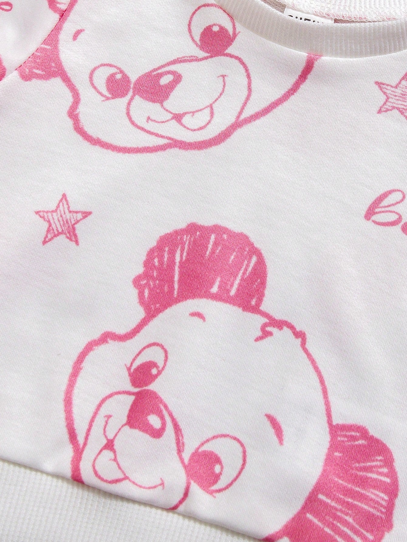 2pcs Baby Boys Bear Print Sweatshirt & Jogger Set - Ivory | 21 Cent...