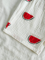 2pcs Boys Watermelon Print Tee & Shorts Set - Ivory