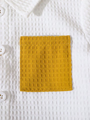2pcs Boys Colourblock Waffle Shirt & Shorts Set - Ochre | 21 Centur...