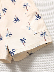 Boys Palm Print Bib Overall Shorts - Isabelline | 21 Century Kids