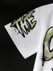 2pcs Boys Letter Graphic Tee & Shorts Set - Ivory