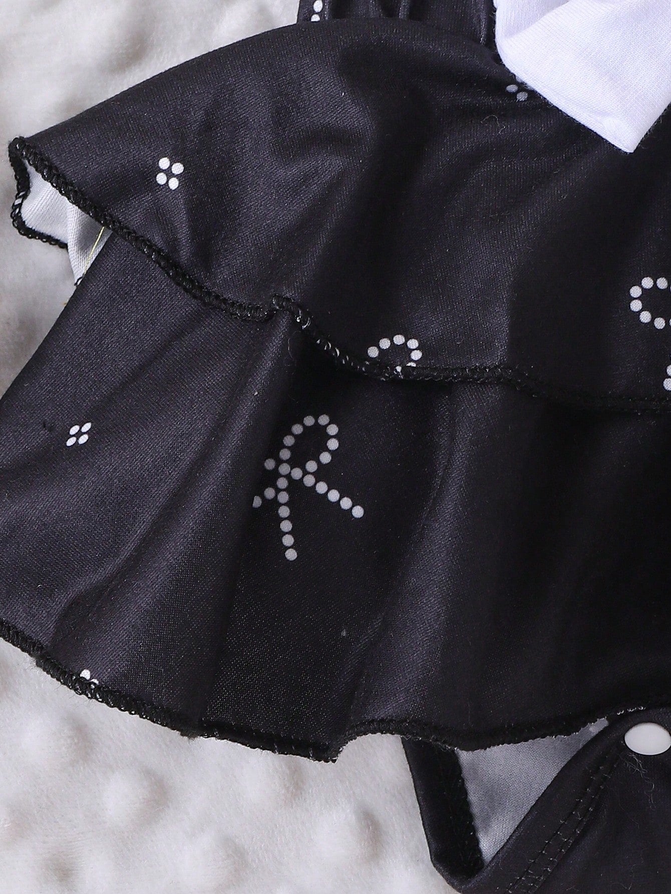 2pcs Girls Bow Print Halter Bodysuit & Ruffle Skort Set - Onyx | 21...