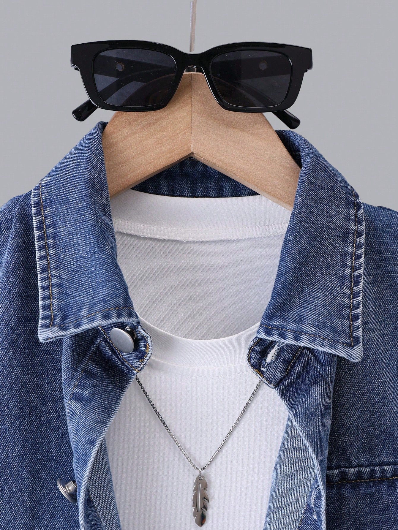 2pcs Big Boys Ombre Denim Shirt & Shorts Set - Cobalt | 21 Century ...