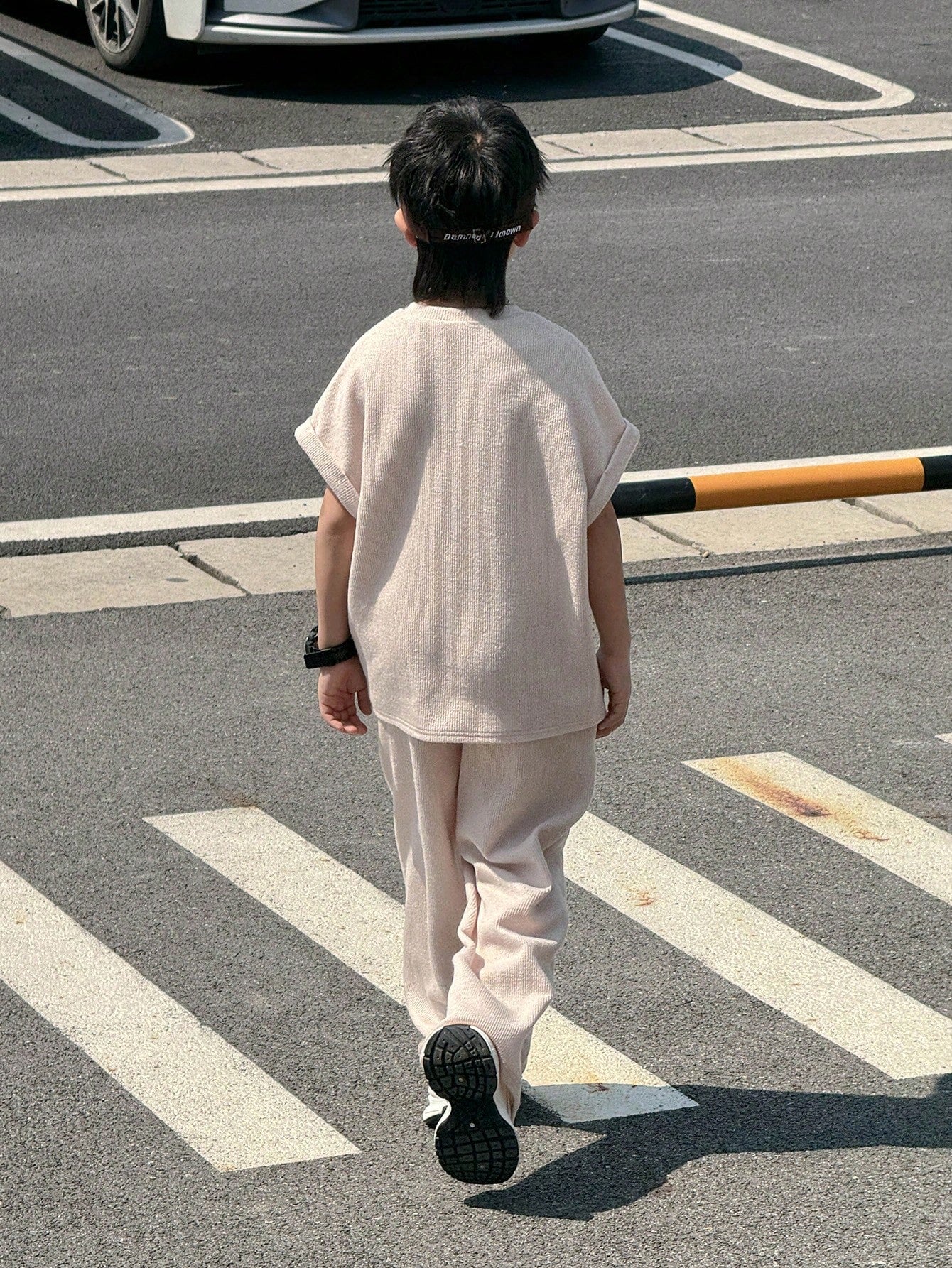 2pcs Big Boys Ribbed Oversized Tee & Wide-Leg Pants Set - Blush | 2...