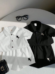 Baby Boys Equestrian Print Polo Shirt & Shorts Set - Onyx