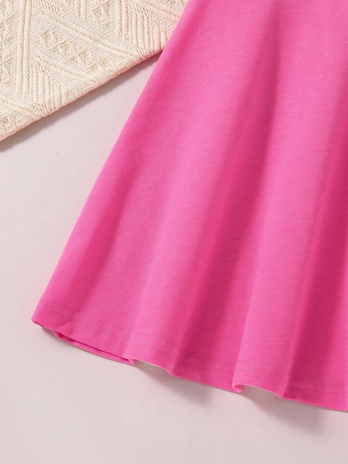Girls Heart Embroidered Polo Skater Dress - Fuchsia