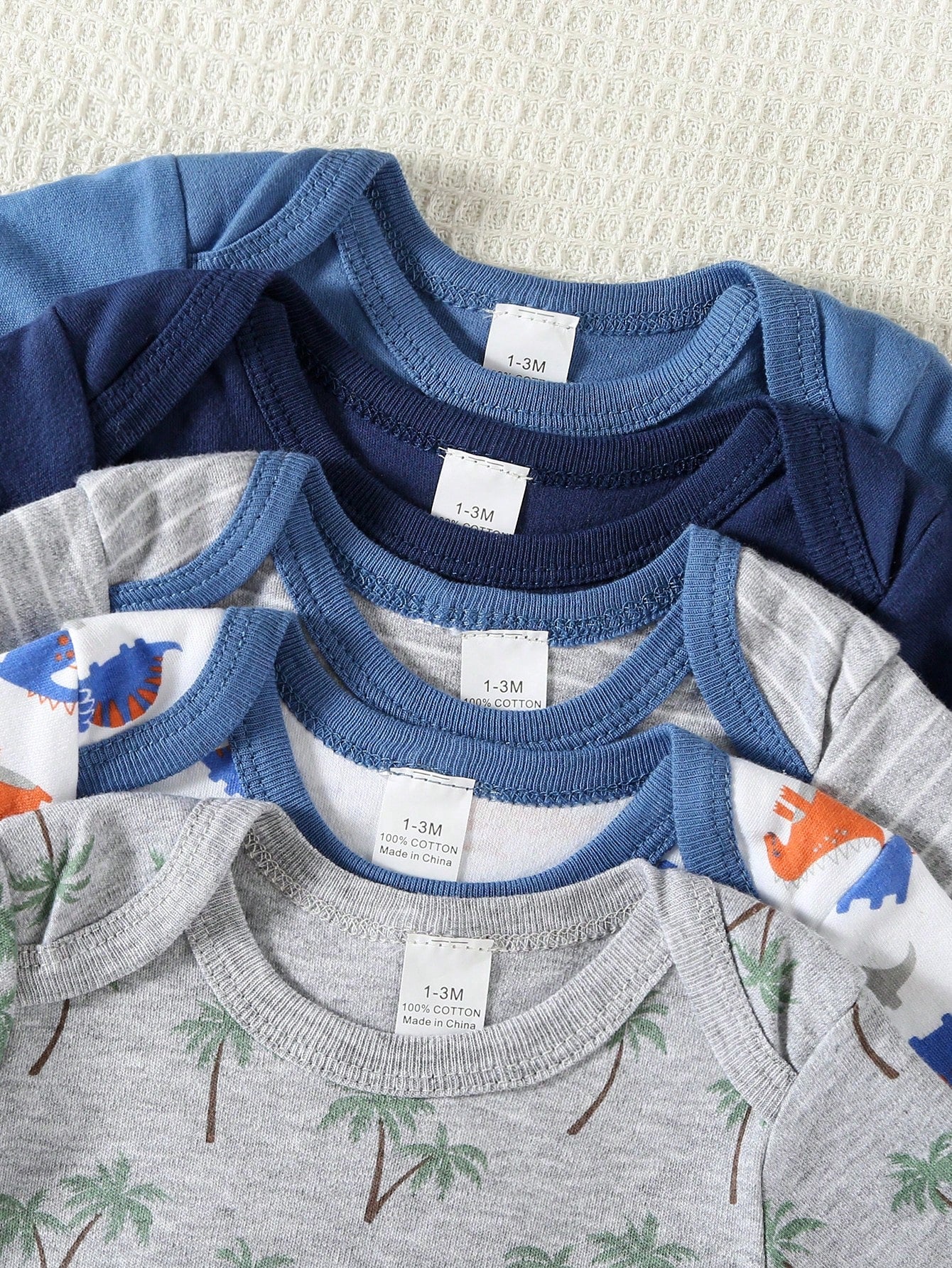 Baby Boys Dinosaur Graphic Short Sleeve Romper - Cobalt