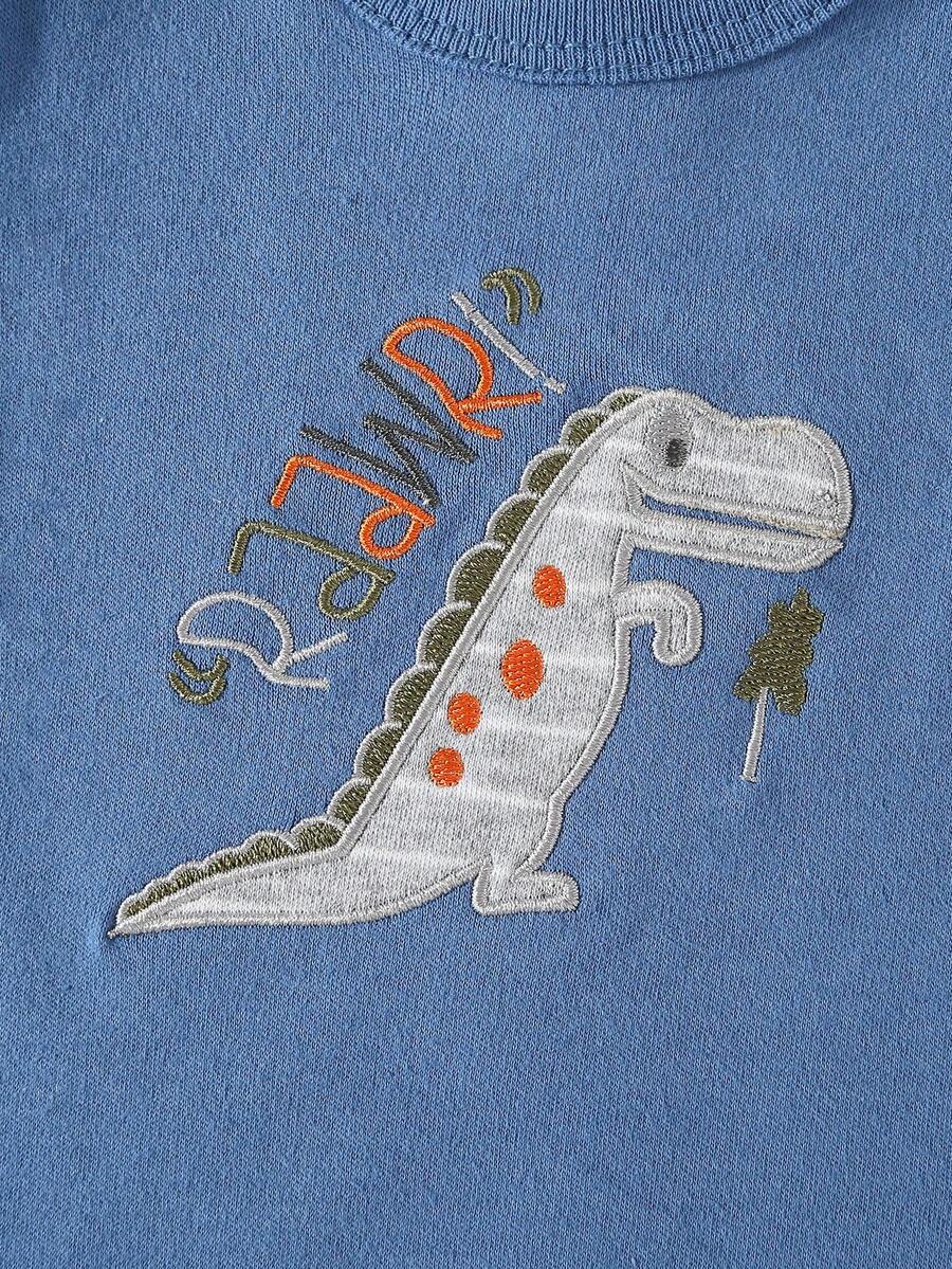 Baby Boys Dinosaur Graphic Short Sleeve Romper - Cobalt