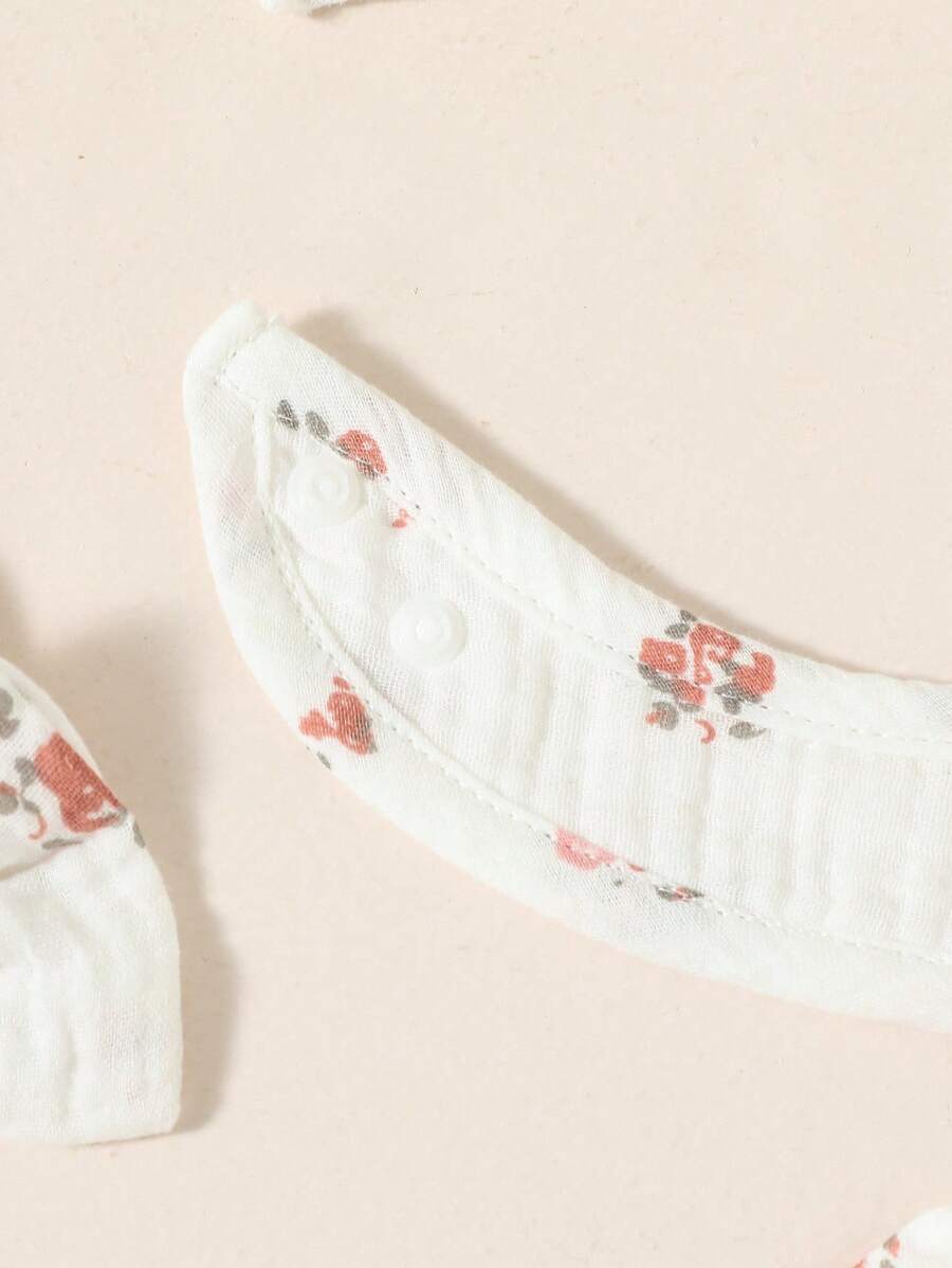 4pcs Baby Girls Ditsy Floral Muslin Romper Set - Ivory | 21 Century...