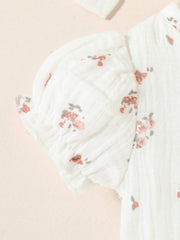 4pcs Baby Girls Ditsy Floral Muslin Romper Set - Ivory | 21 Century...