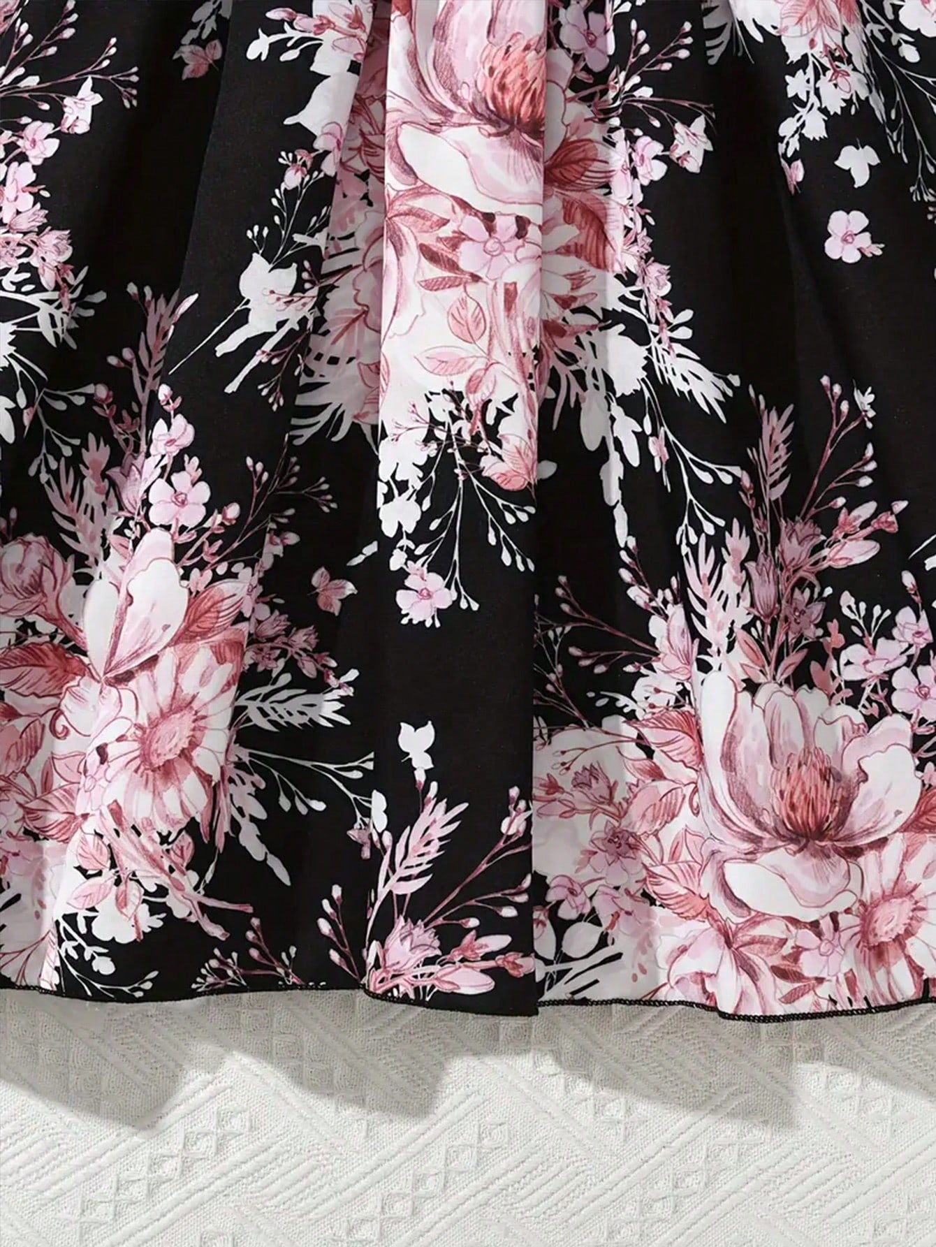 Big Girls Floral Print Belted A-Line Midi Dress - Onyx | 21 Century...