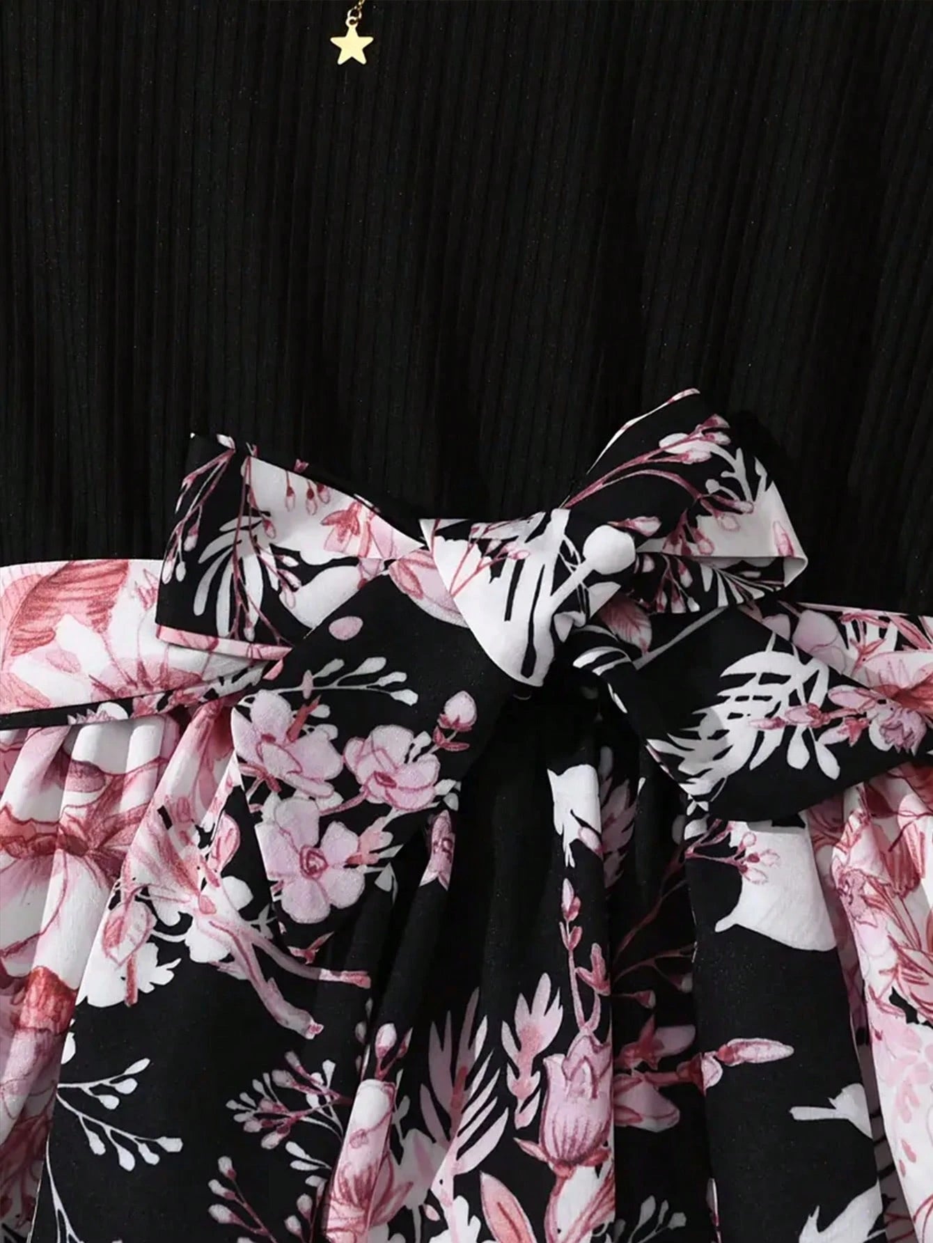 Big Girls Floral Print Belted A-Line Midi Dress - Onyx | 21 Century...