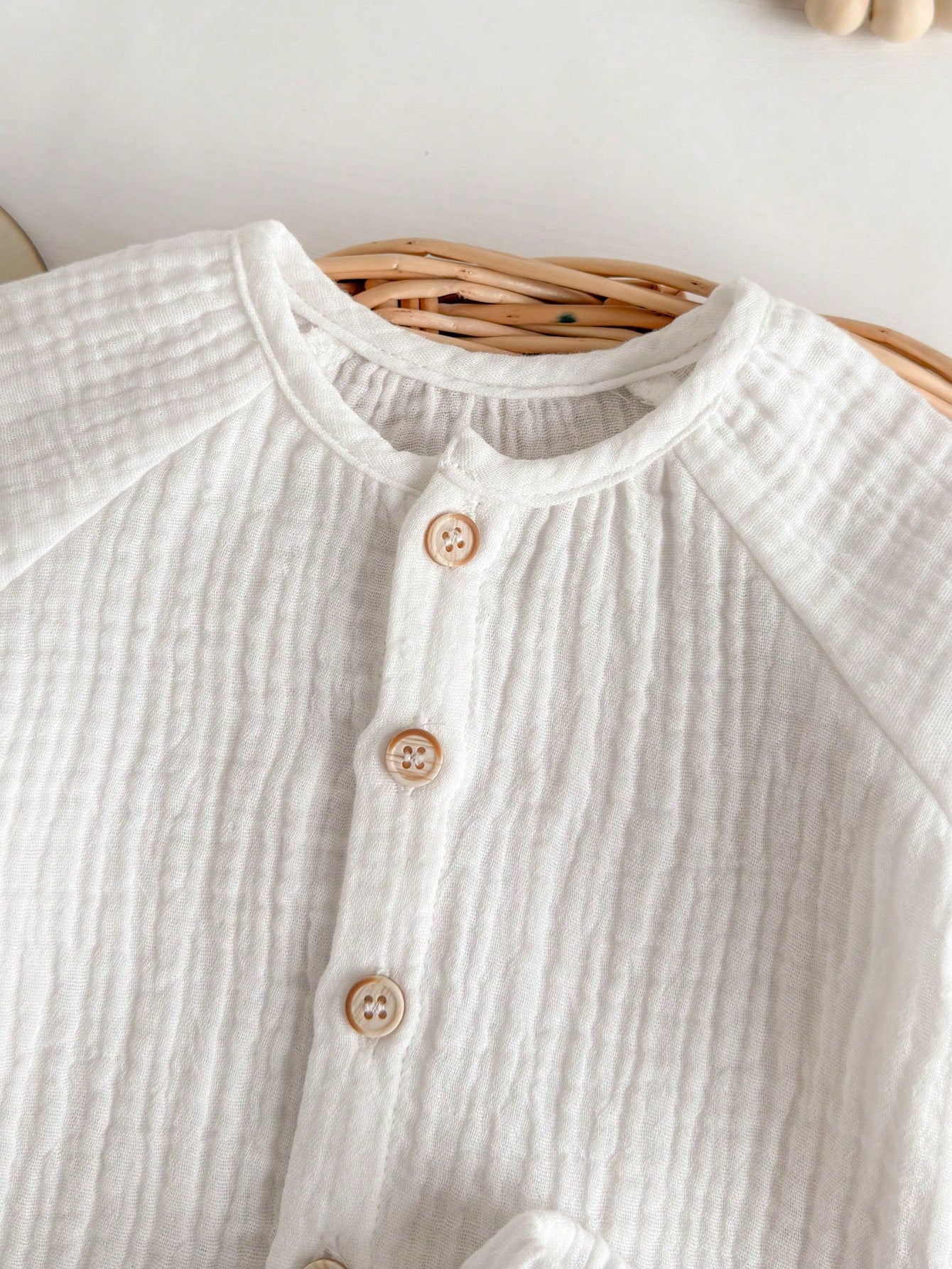 Baby Boys Muslin Raglan Shirt & Shorts Set - Ivory