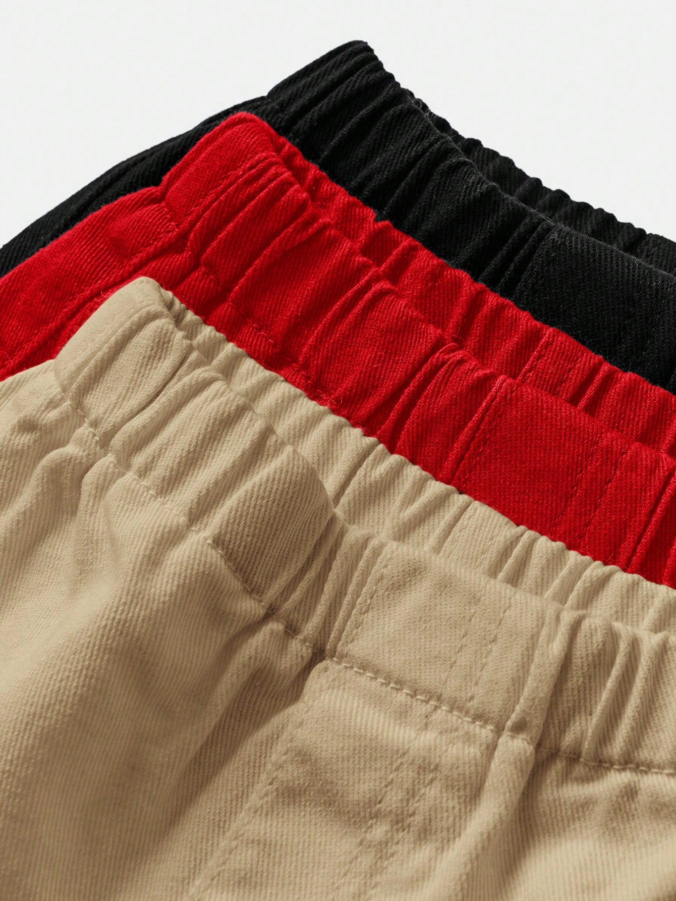 3pcs Boys Elastic Waist Chino Denim Shorts - Buff | 21 Century Kids