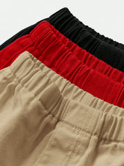 3pcs Boys Elastic Waist Chino Denim Shorts - Buff | 21 Century Kids