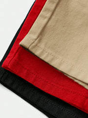 3pcs Boys Elastic Waist Chino Denim Shorts - Buff | 21 Century Kids