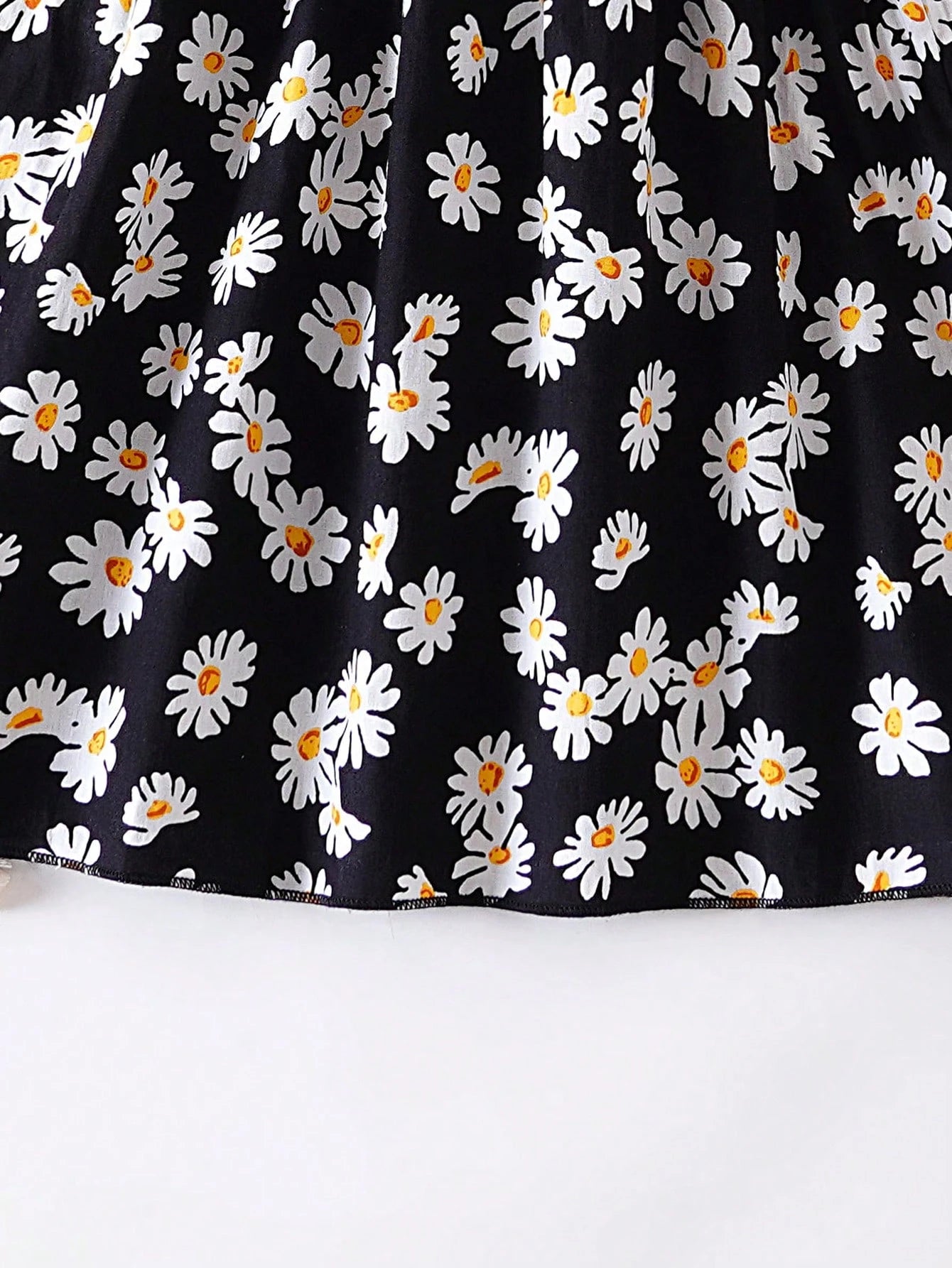 Girls Daisy Print Shirred Cami Sundress - Onyx