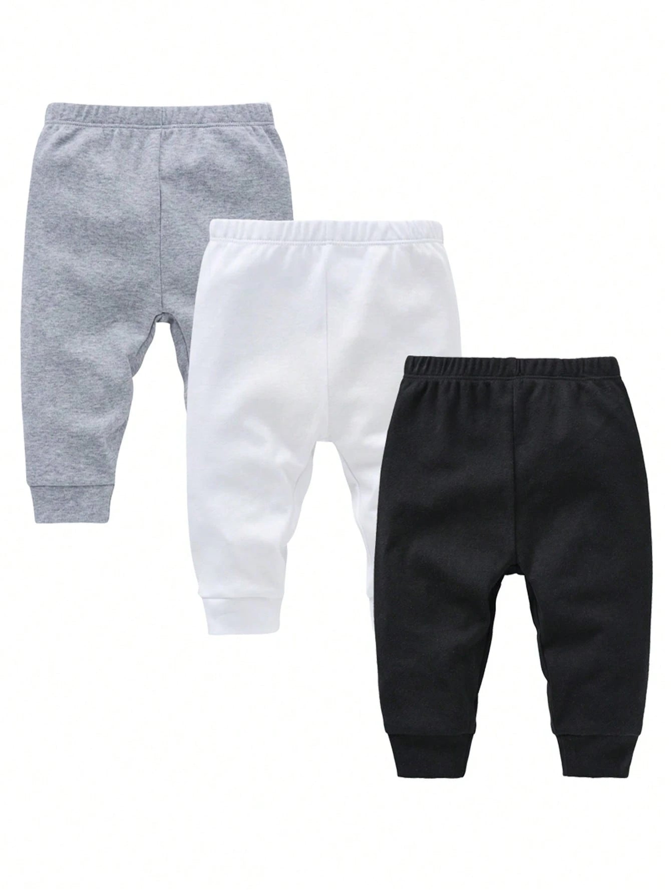 3pcs Boys Essential Cotton Jogger Pants - Slate | 21 Century Kids