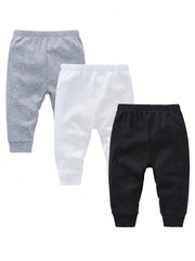 3pcs Boys Essential Cotton Jogger Pants - Slate | 21 Century Kids
