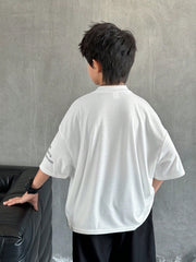 Big Boys Oversized Mock Neck Letter Print Tee - Ivory | 21 Century ...