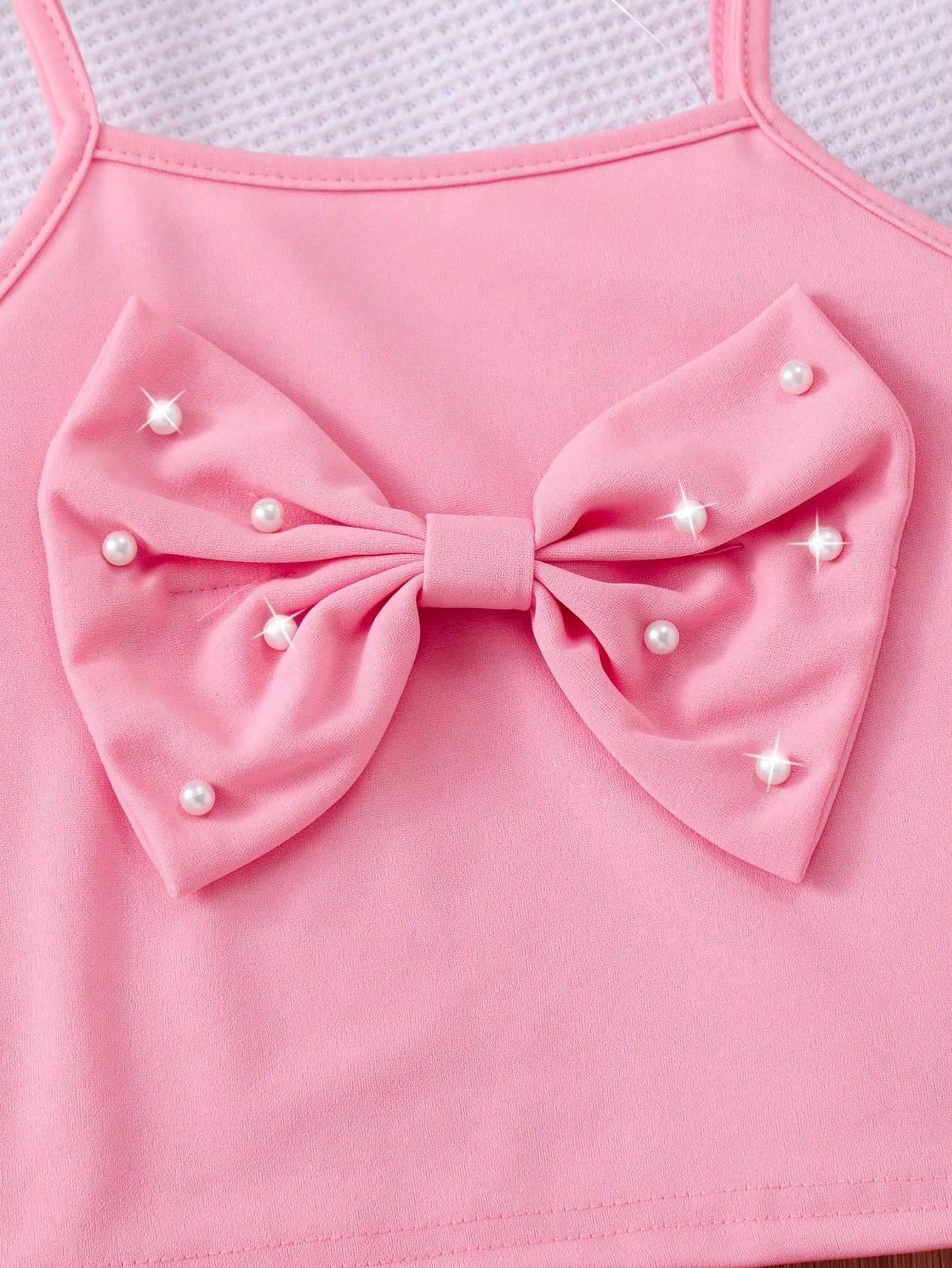 2pcs Big Girls Pearl Bow Camisole Top & Shorts Set - Flamingo | 21 ...
