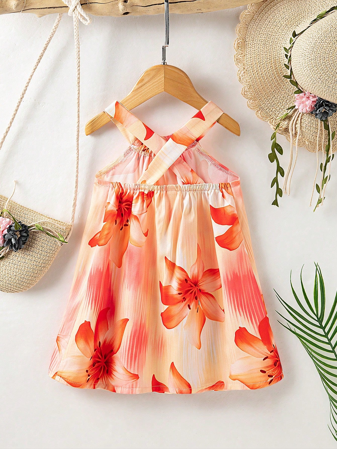 Girls Lily Print Halter Neck A-Line Dress - Champagne | 21 Century ...