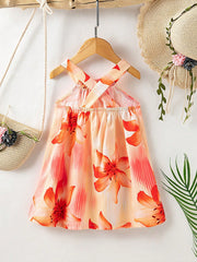 Girls Lily Print Halter Neck A-Line Dress - Champagne | 21 Century ...