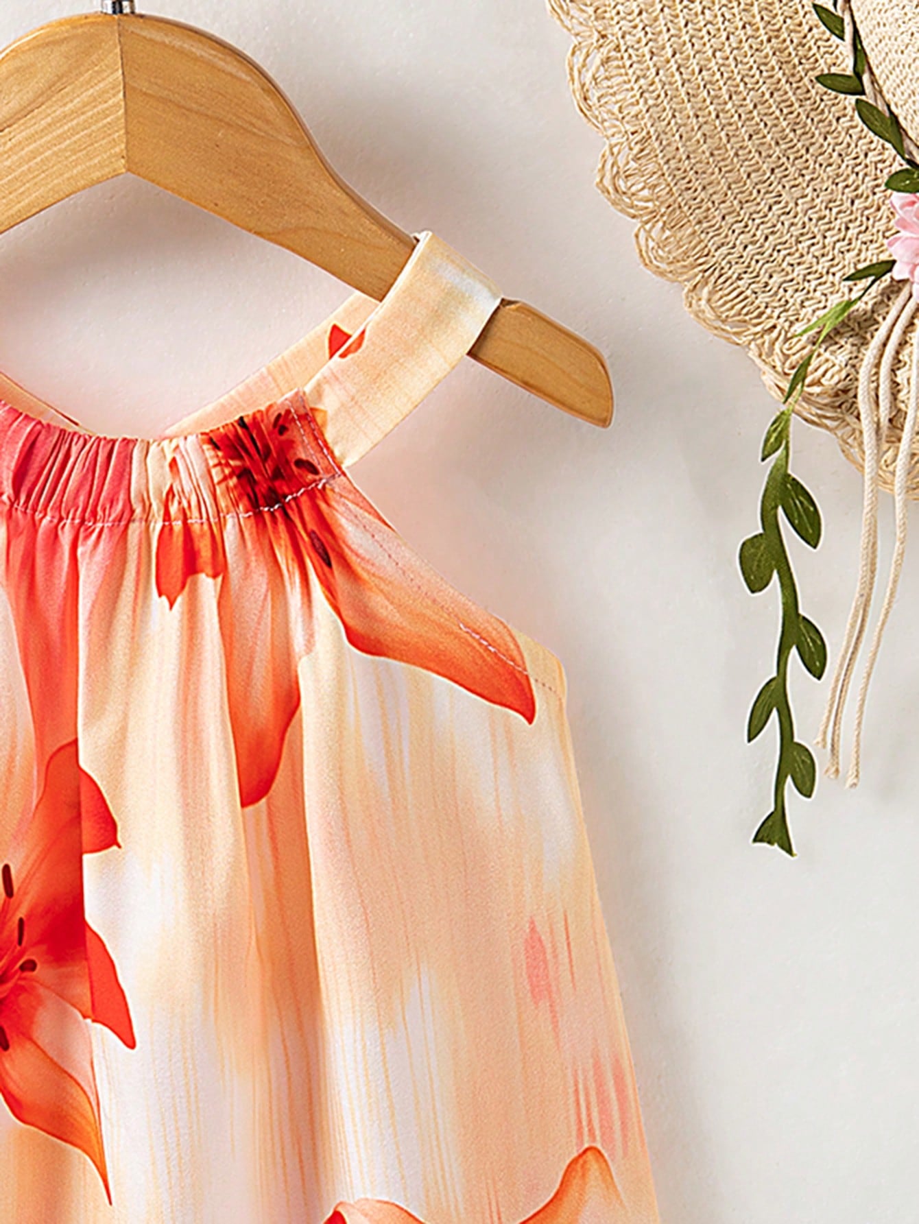 Girls Lily Print Halter Neck A-Line Dress - Champagne | 21 Century ...