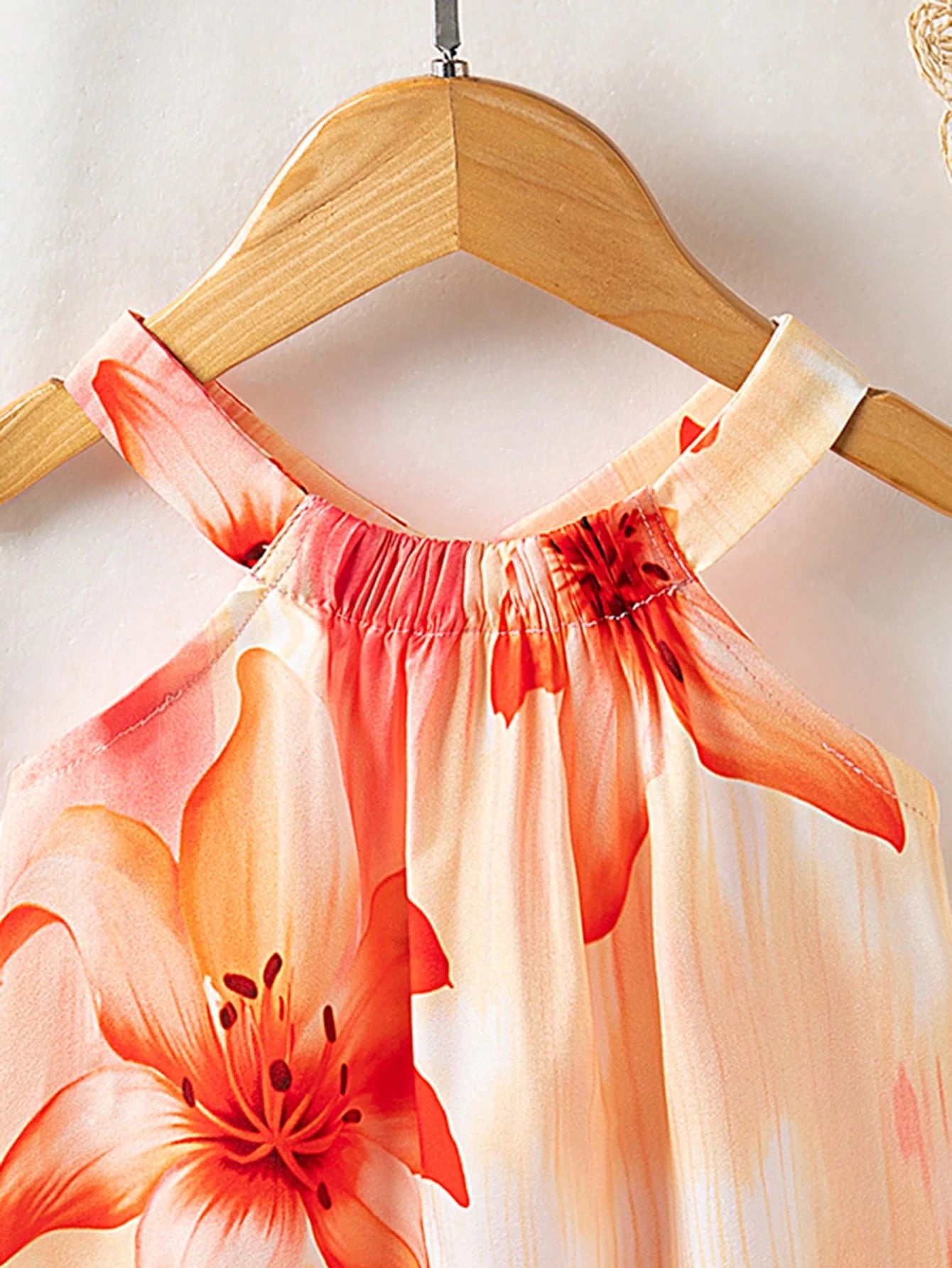 Girls Lily Print Halter Neck A-Line Dress - Champagne | 21 Century ...