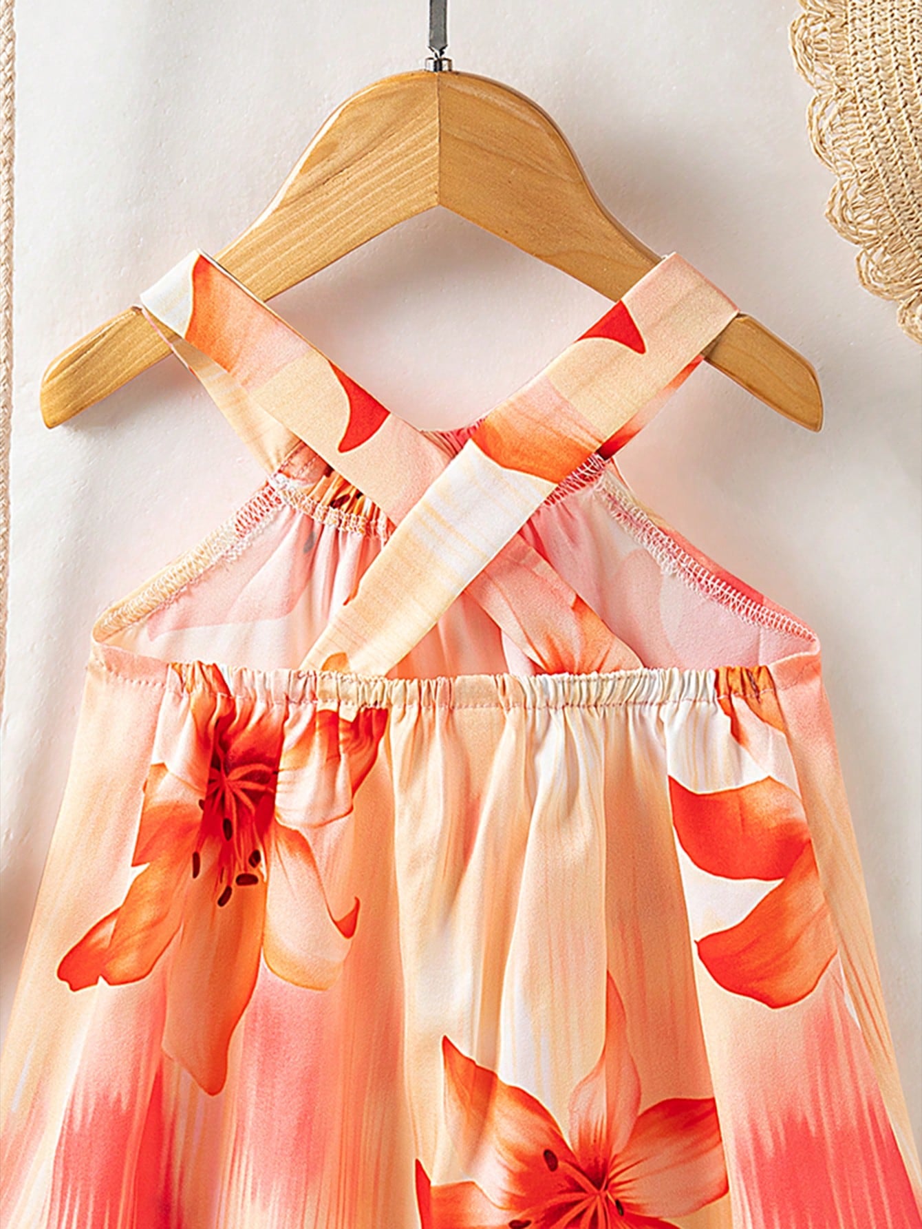 Girls Lily Print Halter Neck A-Line Dress - Champagne | 21 Century ...