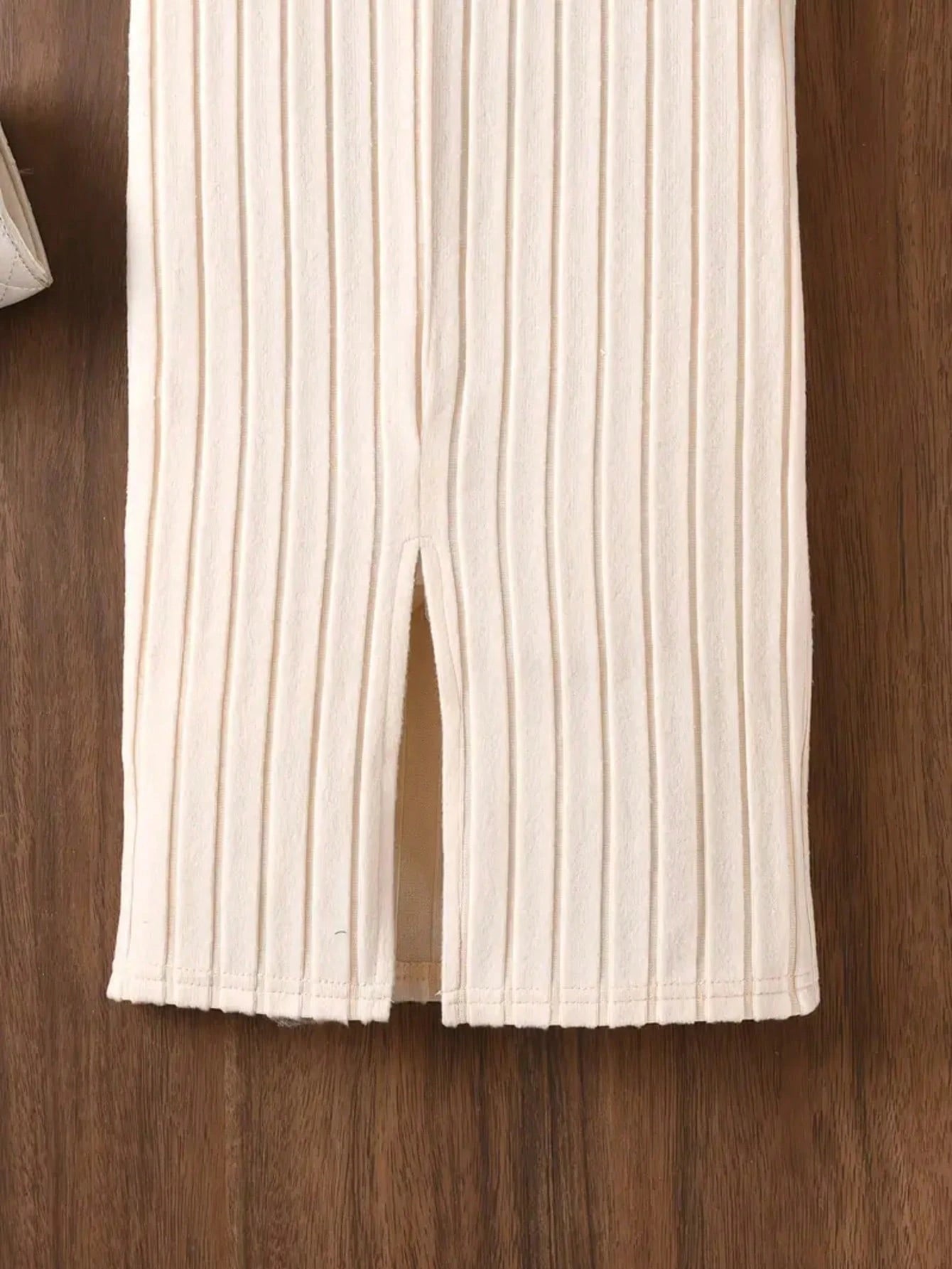 2pcs Big Girls Ribbed Knit Cami Top & Midi Skirt Set - Ecru | 21 Ce...