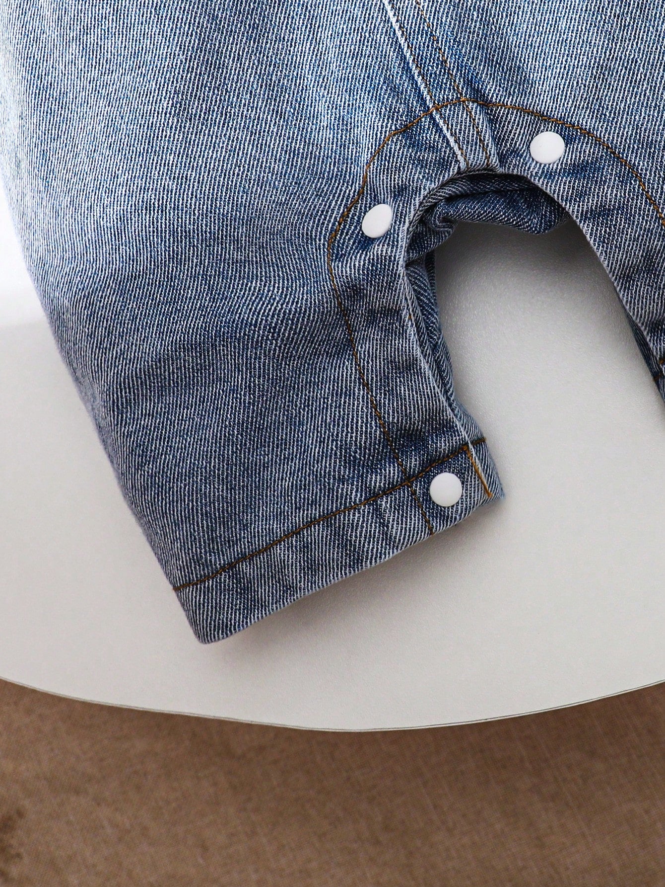 Boys Bear Patch Denim Shortall Romper - Chambray