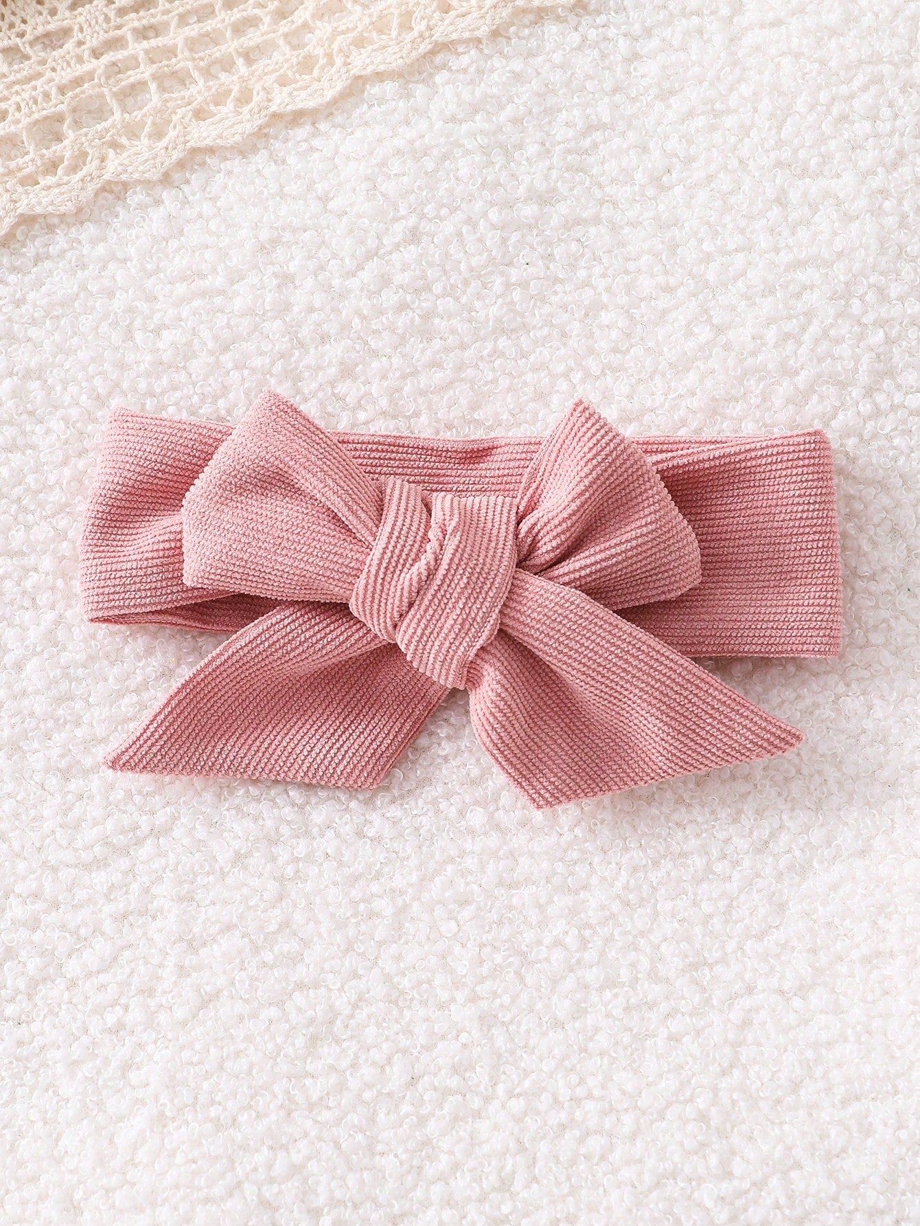 Baby Girls Rabbit Appliqué Ruffle Bodysuit Set - Dusty Rose